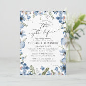 ダスティーブルーのモダンリハーサルディナー 招待状 (スタンド正面)