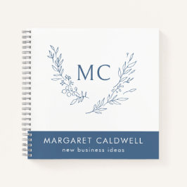 ダスティーブルーのモノグラムリースビジネス ノートブック