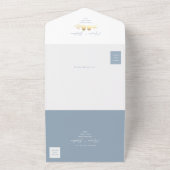 ダスティーブルーのラブバード オールインワン招待状 (外側)