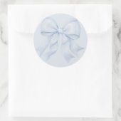 ダスティーブルーのリボン・エレガント ラウンドシール (バッグ)