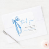 ダスティーブルーのリボン　彼女が結婚する ブライダルシャワー スクエアシール (封筒)