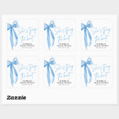 ダスティーブルーのリボン　彼女は結婚する ブライダルシャワーデコレーション スクエアシール (シート)