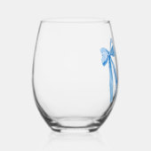 ダスティーブルーのリボン 結婚式前祝いパーティー ステムなしワイングラス (右)
