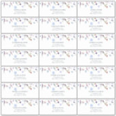 ダスティーブルーのワイルドフラワーのブライダルシャワーのゲスト住所ラベル シール (正面)