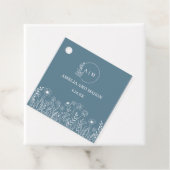 ダスティーブルーのワイルドフラワーの結婚式 フェイバータグ (インサイチュ)