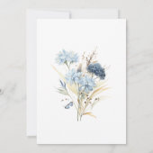 ダスティーブルーのワイルドフラワー ブライダルシャワーの招待状 招待状 (裏面)