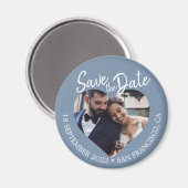 ダスティーブルーの写真 現代スクリプトの結婚式予告 マグネット (正面/裏面)