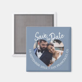 ダスティーブルーの写真 現代スクリプトの結婚式予告 マグネット (正面/裏面)