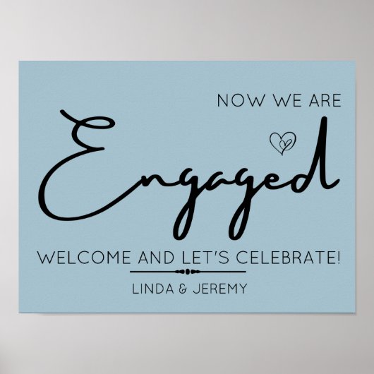 ダスティーブルーの婚約パーティーウェルカムサイン ポスター (正面)