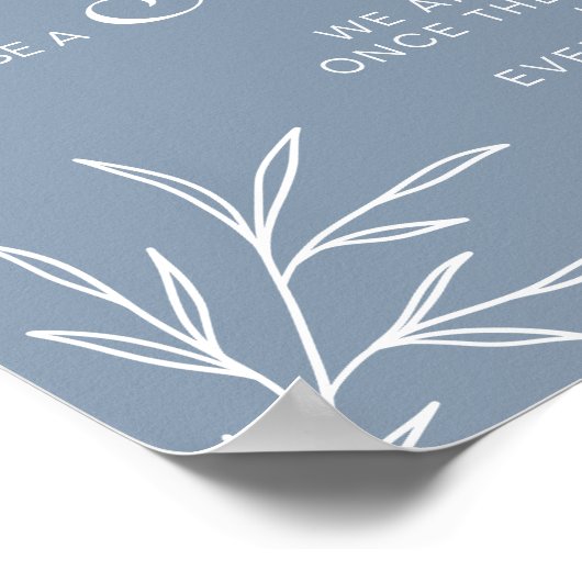 ダスティーブルーの席を選ぶ結婚式のポスター(左右の席を指定しない) ポスター (角)