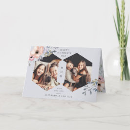 ダスティーブルーの幾何学的な花模様 | 写真 母の日 カード