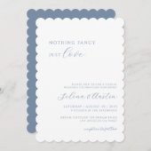 ダスティーブルーの手書き文字　愛だけを添えて 招待状 (正面/裏面)
