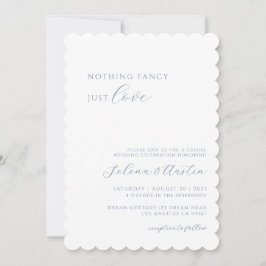 ダスティーブルーの手書き文字 愛だけを添えて 招待状