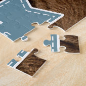 ダスティーブルーの新生児男の子の誕生統計写真 ジグソーパズル (側面)