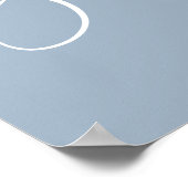 ダスティーブルーの新郎新婦シャワーウェルカムサイン ポスター (角)