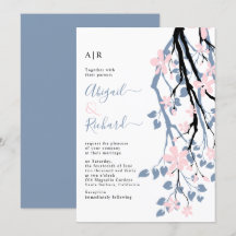 ダスティーブルーの枝、ブッシュの花イニシャル結婚式