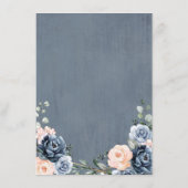 ダスティーブルーの桃色の幾何学的な結婚式の詳細 エンクロージャーカード (裏面)