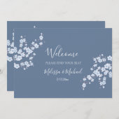 ダスティーブルーの桜 |  席次表ヘッダー 招待状 (正面/裏面)