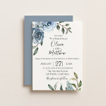 ダスティーブルーの植物学的な結婚式の招待状 招待状<br><div class="desc">おしゃれでトレンディなダスティーブルーとソフトグリーンの植物学的枝を持つ水彩ガーデンフラワー、結婚式の招待状。 カードの裏面は、統一されたダスティーブルーカラーです。 テキスト、フォントスタイル、色、サイズをカスタマイズできます。</div>
