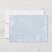 ダスティーブルーの水彩画ウェディング詳細情報カード 招待状 (裏面)