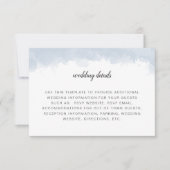 ダスティーブルーの水彩画ウェディング詳細情報挿入 招待状 (正面)