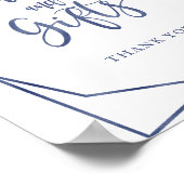 ダスティーブルーの水彩花束カード＆ギフトサイン ポスター (角)