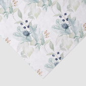 ダスティーブルーの水彩花柄ティッシュペーパー 薄葉紙 (詳細)
