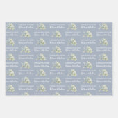 ダスティーブルーの水彩花柄ラッピングペーパーシート ラッピングペーパーシート (正面3)