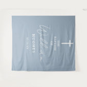 ダスティーブルーの洗礼 誕生記念写真 背景 タペストリー (正面(横))