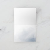 ダスティーブルーの素朴な花のカリグラフィーで書かれた「ありがとう」 サンキューカード (内部)