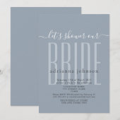 ダスティーブルーの結婚前お披露目パーティー招待状 招待状 (正面/裏面)