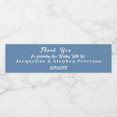 ダスティーブルーの結婚式のお返しウォーターボトルステッカー ペットボトルラベル (シングルラベル)