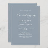 ダスティーブルーの結婚式招待状 招待状 (正面/裏面)