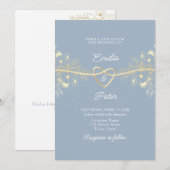 ダスティーブルーの結婚式招待状 招待状 (正面/裏面)