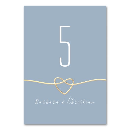 ダスティーブルーの結婚式 テーブルナンバー (正面)