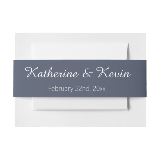 ダスティーブルーの結婚式 招待状ベリーバンド (正面例)
