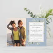 ダスティーブルーの縮小マイクロウェディング発表 招待状 (スタンド正面)