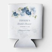 ダスティーブルーの花が咲くユーカリの多肉植物 缶クーラー (正面)