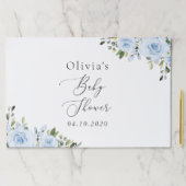 ダスティーブルーの花とグリーン、ボヘミア、ベイビーシャワー ペーパーパッド (インサイチュ)