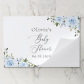 ダスティーブルーの花とグリーン、ボヘミア、ベイビーシャワー ペーパーパッド (折り畳み)