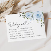 ダスティーブルーの花とグリーン、結婚式のウィッシュウェル エンクロージャーカード