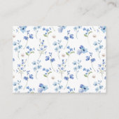 ダスティーブルーの花とパール＆プロセッコ ブライダルシャワー エンクロージャーカード (裏面)