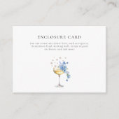 ダスティーブルーの花とパール＆プロセッコ ブライダルシャワー エンクロージャーカード (正面)