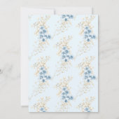 ダスティーブルーの花とパール＆プロセッコ ブライダルシャワー 招待状 (裏面)