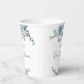 ダスティーブルーの花とユーカリのブライダルシャワー 紙コップ (右)