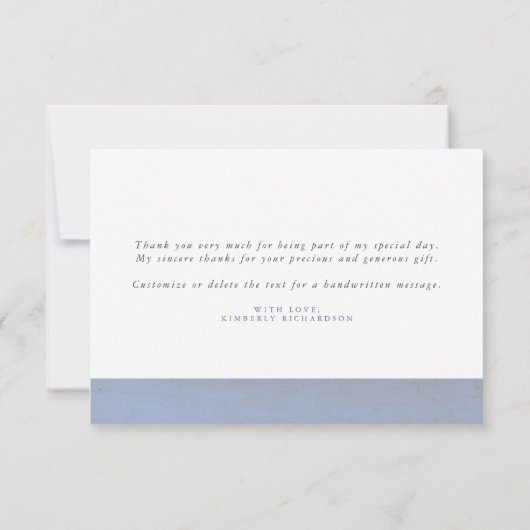 ダスティーブルーの花と小さなかぼちゃの感謝カード サンキューカード (裏面)