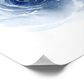 ダスティーブルーの花のウェディングシャワーのお出迎え看板 ポスター (角)