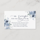 ダスティーブルーの花のウェディングシャワーレシピリクエスト封筒 エンクロージャーカード (正面)