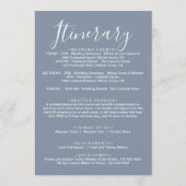 ダスティーブルーの花のウェルカムレター＆スケジュール プログラム (裏面)