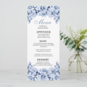 ダスティーブルーの花のキンセアニエラ メニュー招待状 招待状 (スタンド正面)